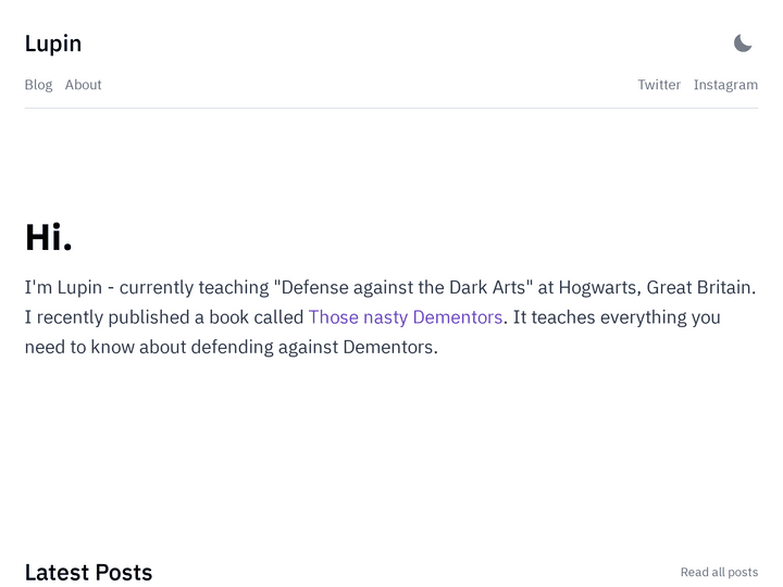 Screenshot of gatsby-starter-minimal-blog