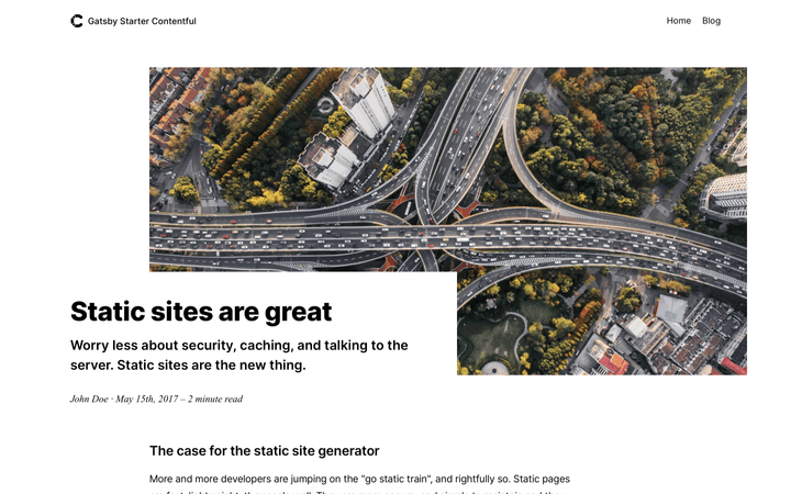 Screenshot of starter-gatsby-blog